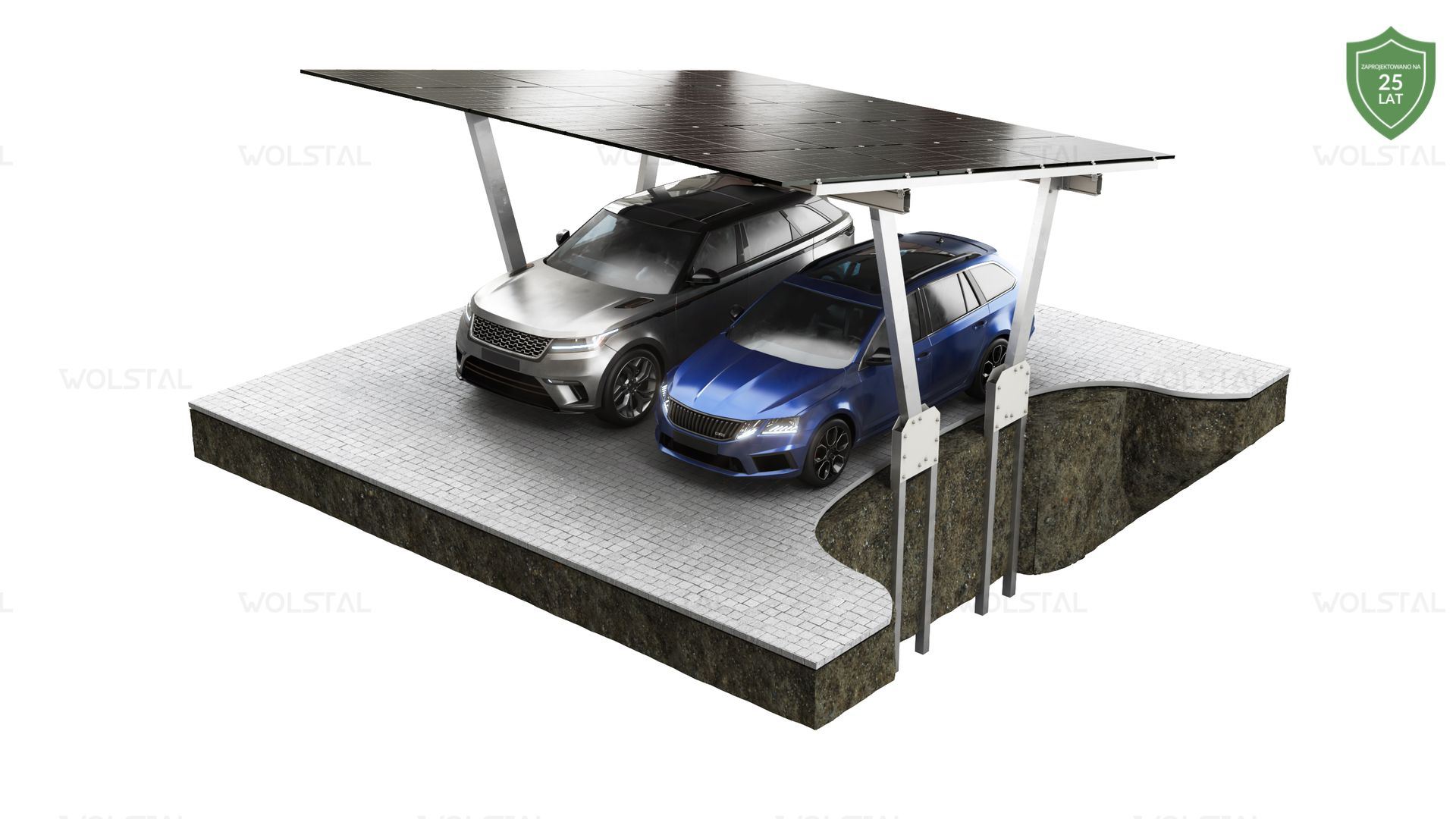 wolstal pv - Carport kafarowany Premium 2P long